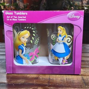 Alice in Wonderland Glass Tumbler Set (2)